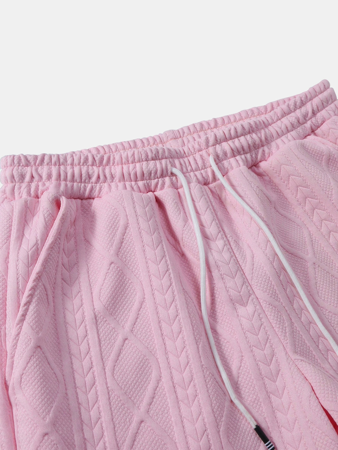 Twist Geometry Jacquard Button Up Shirt & Drawstring Shorts
