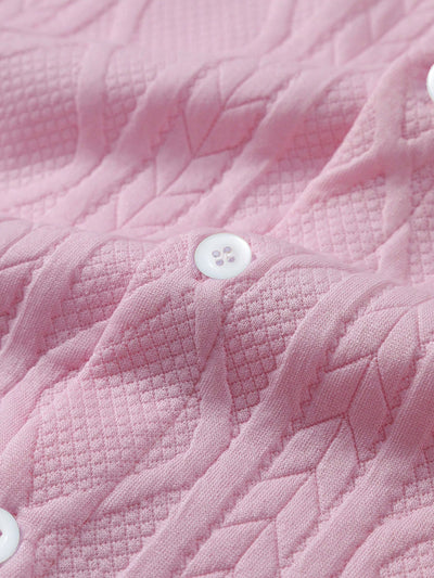 Twist Geometry Jacquard Button Up Shirt & Drawstring Shorts