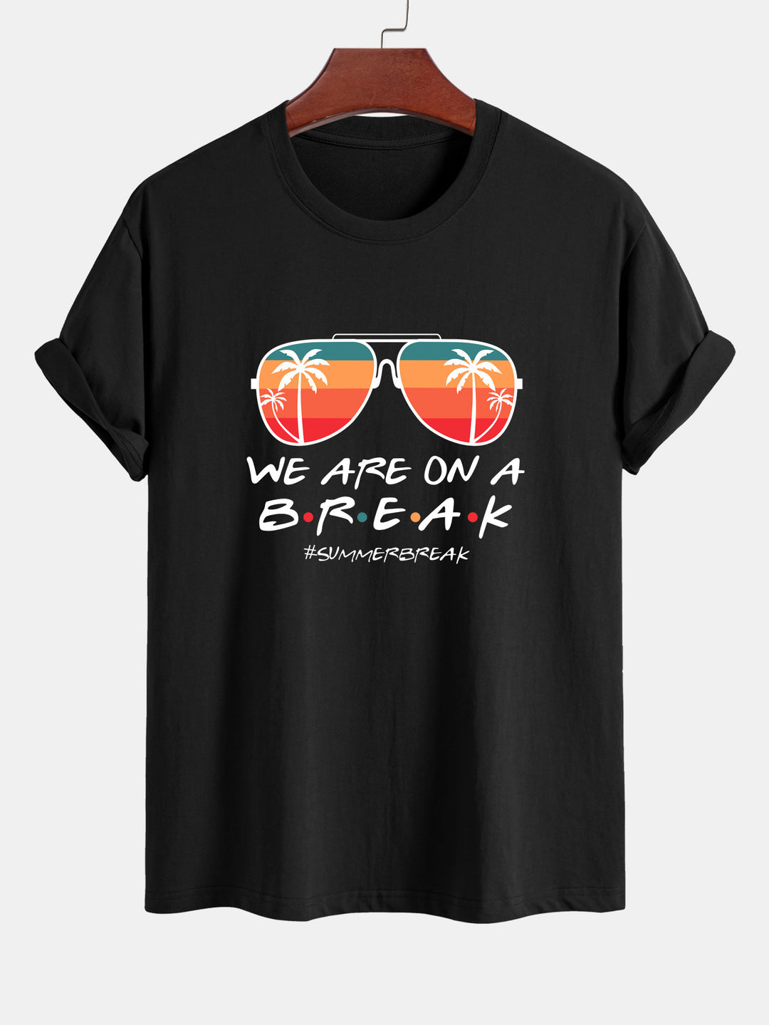 Regular Fit Sunglasses Palm Tree Print Cotton T-Shirt & Swim Shorts