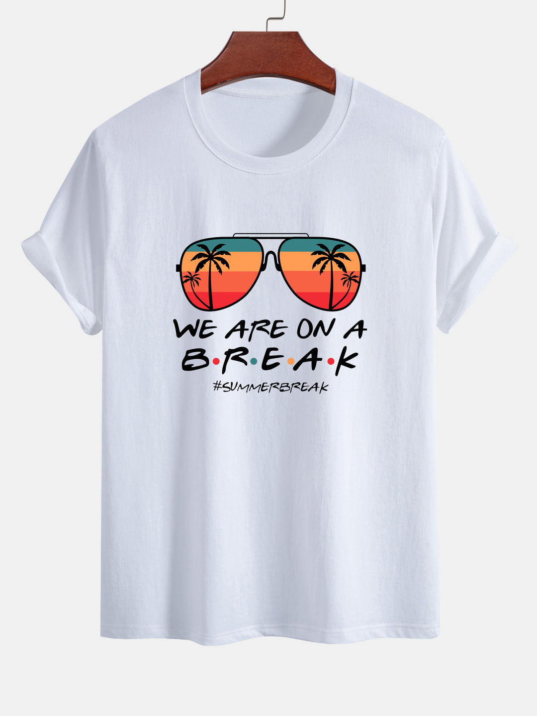 Regular Fit Sunglasses Palm Tree Print Cotton T-Shirt & Swim Shorts