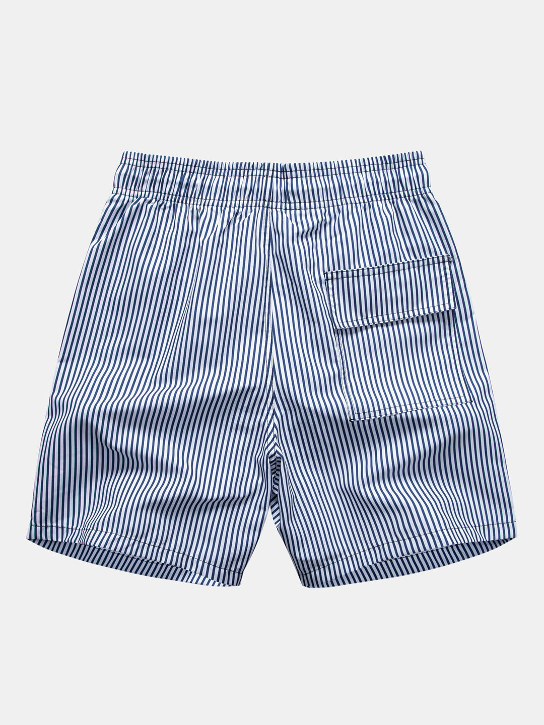 Palm Tree Nautical Print Button Up Shirt & Stripe Print Swim Shorts