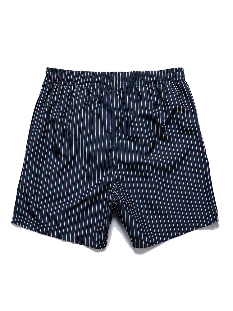 Palm Tree Island Print Button Up Shirt & Striped Print Swim Shorts