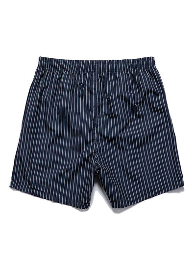 Palm Tree Island Print Button Up Shirt & Striped Print Swim Shorts