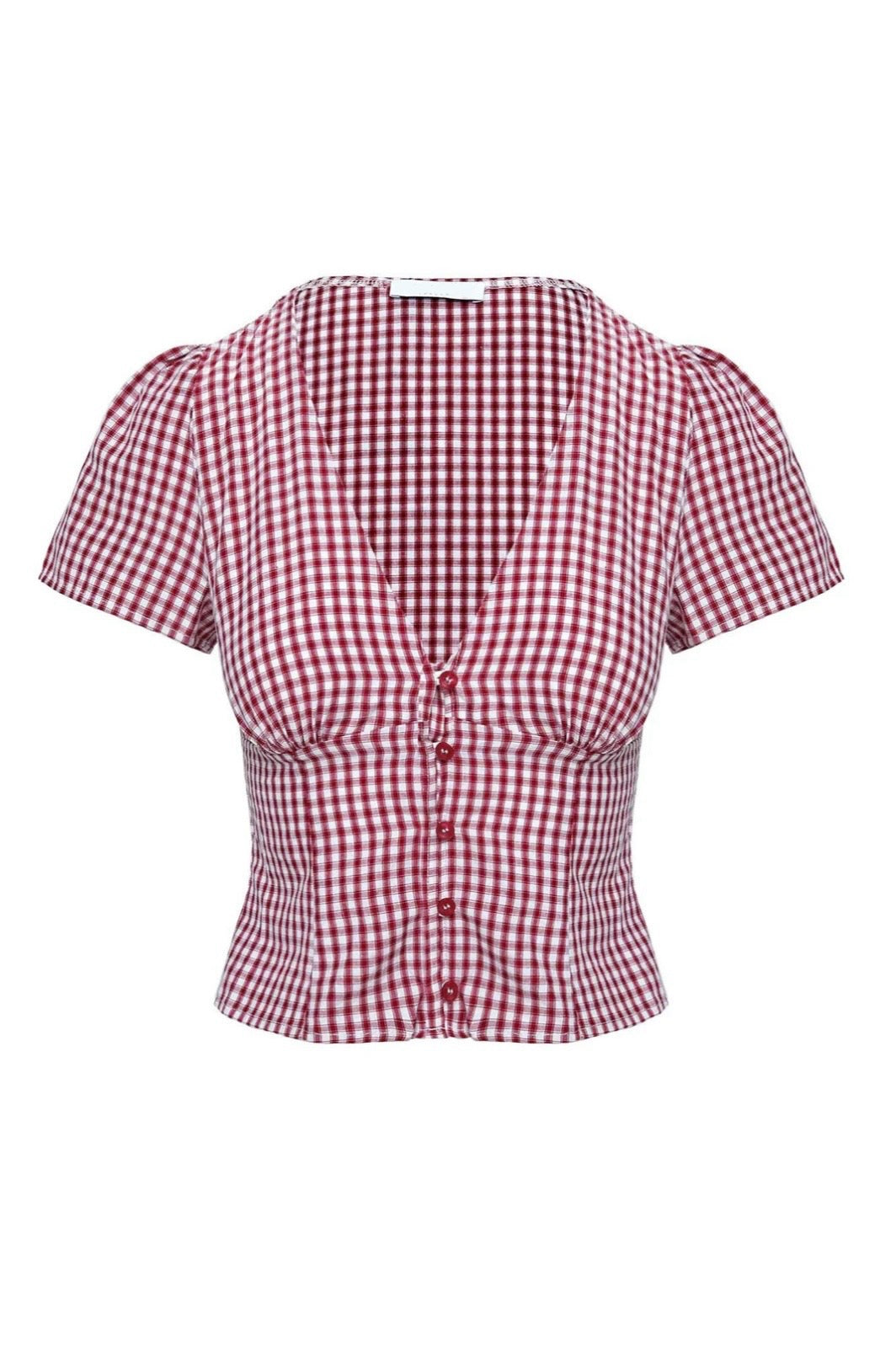 ISOLDA TOP RED GINGHAM