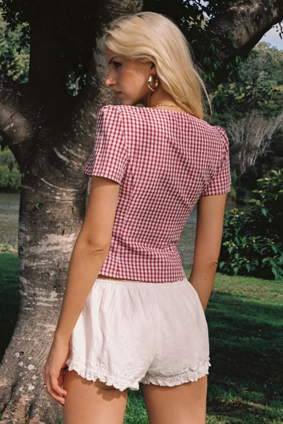ISOLDA TOP RED GINGHAM