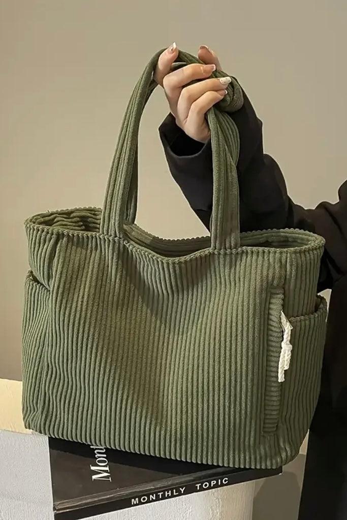 TILDA – RIBBED TOTE BAG WITH DRAWSTRING DETAIL