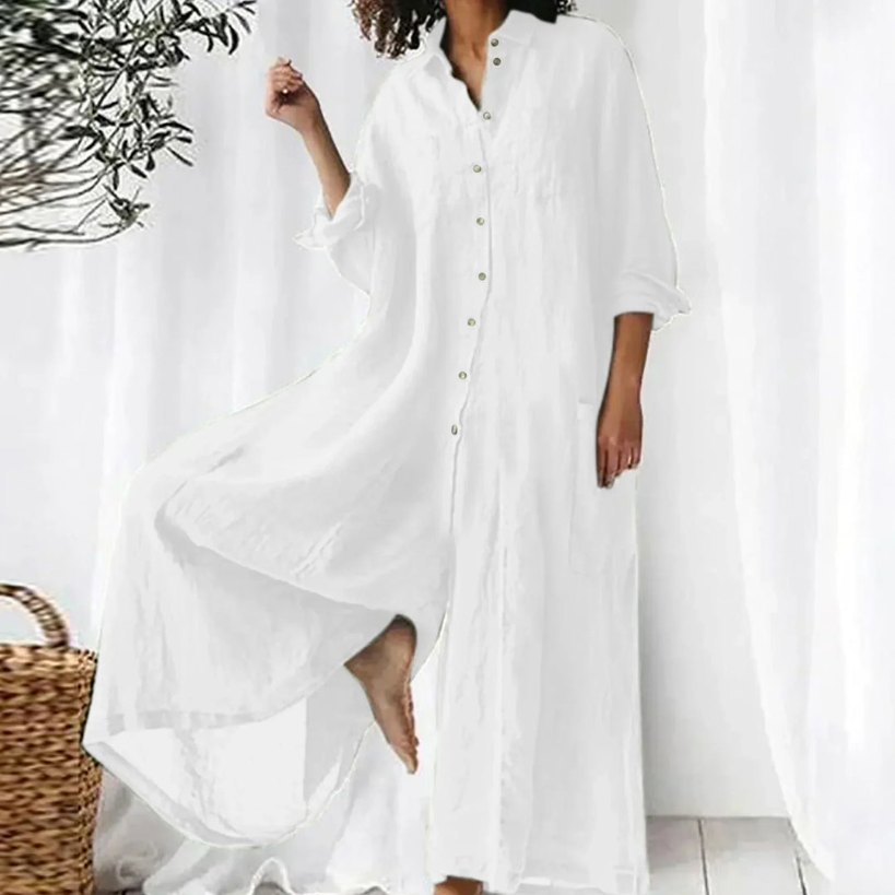 JULIANE – OVERSIZED SHIRT DRESS WITH BUTTON PLACKET
