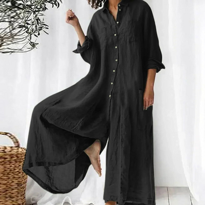 JULIANE – OVERSIZED SHIRT DRESS WITH BUTTON PLACKET