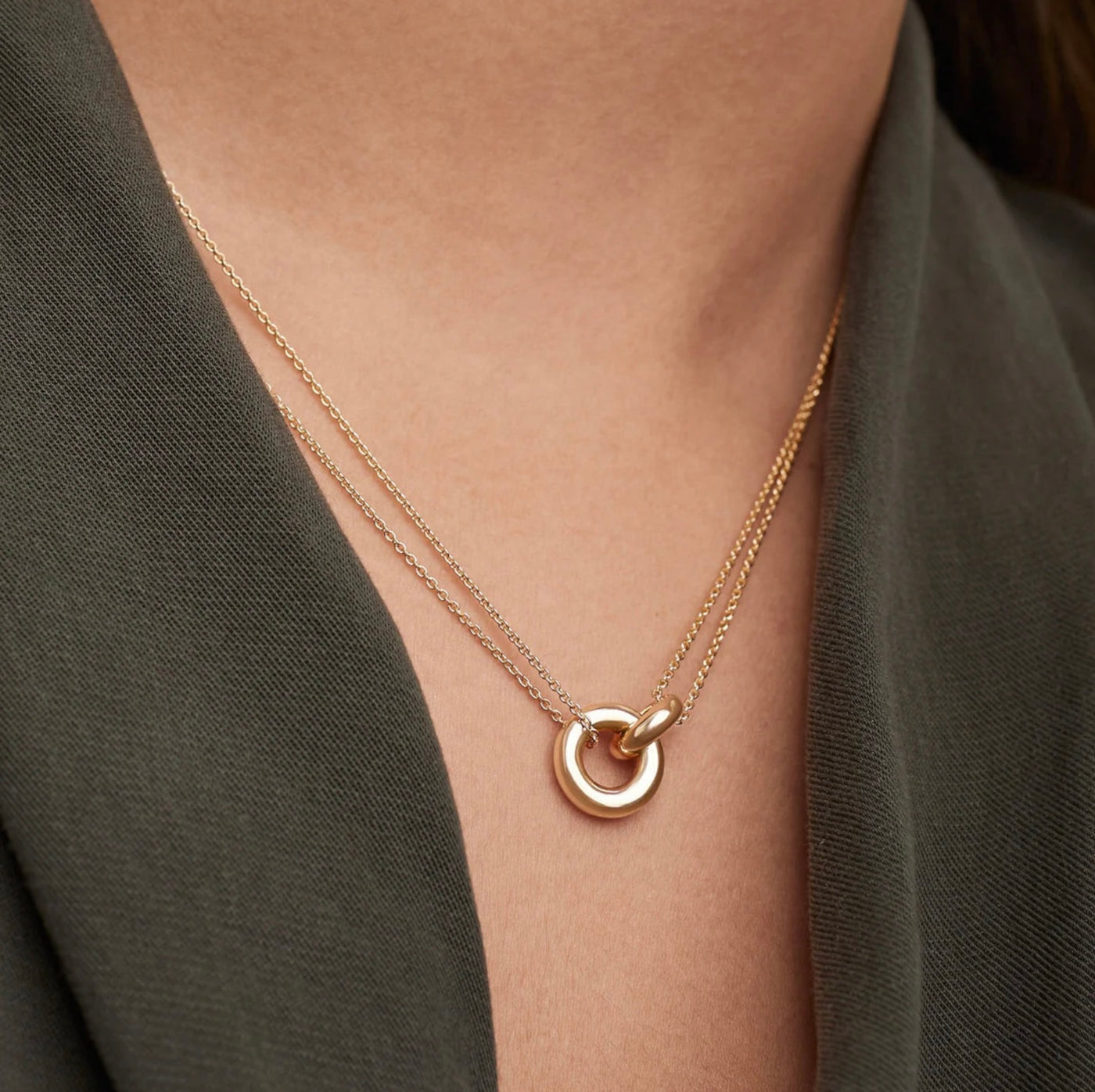 Gold Unity Ring Necklace
