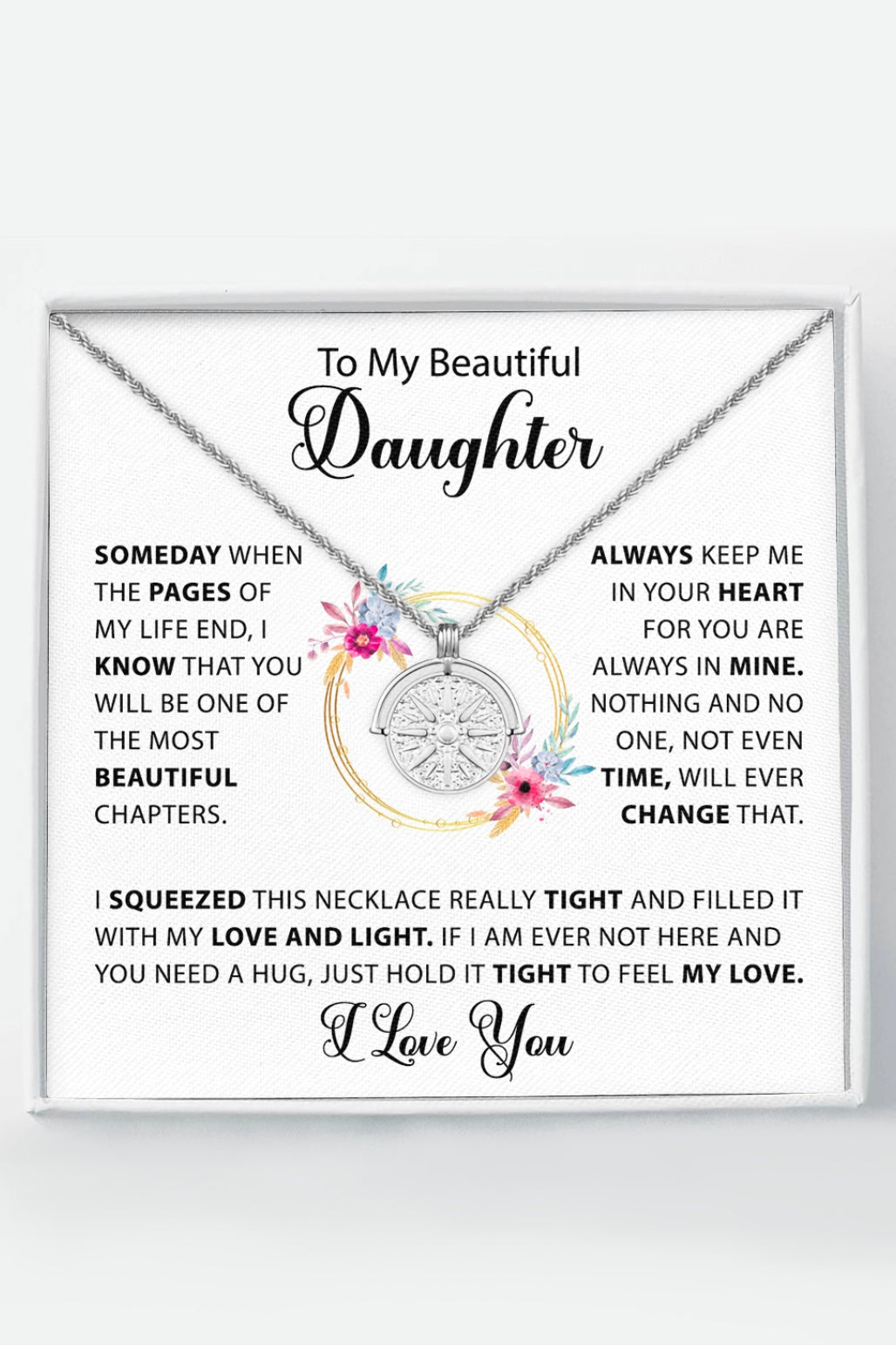 To My Daughter - Always Shine - Sun Necklace