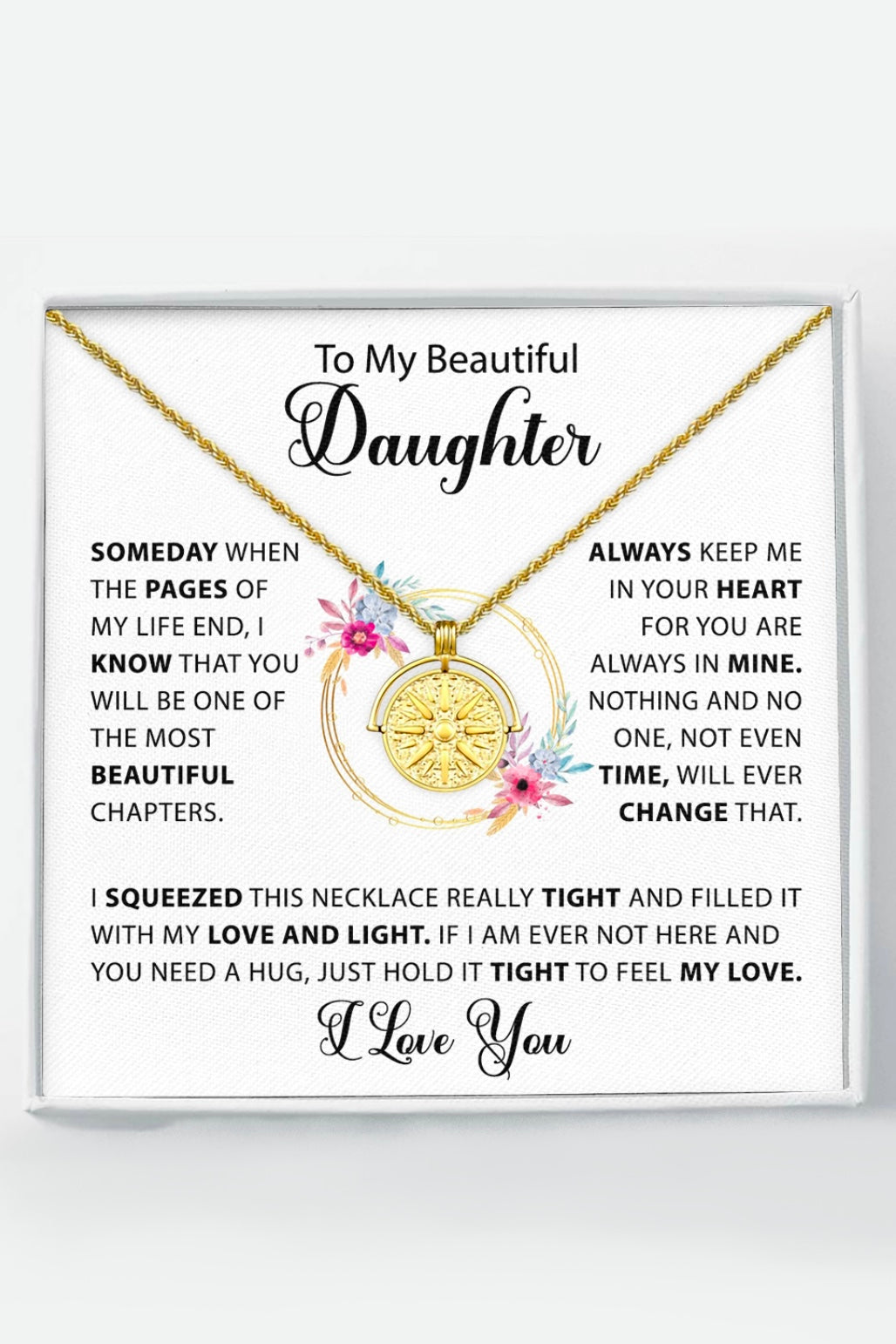 To My Daughter - Always Shine - Sun Necklace