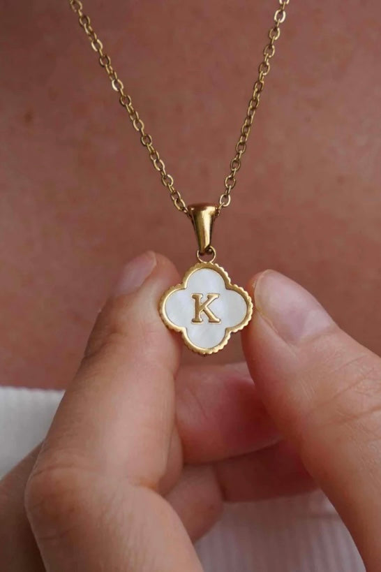 PERSONALISED CLOVER INITIAL NECKLACE