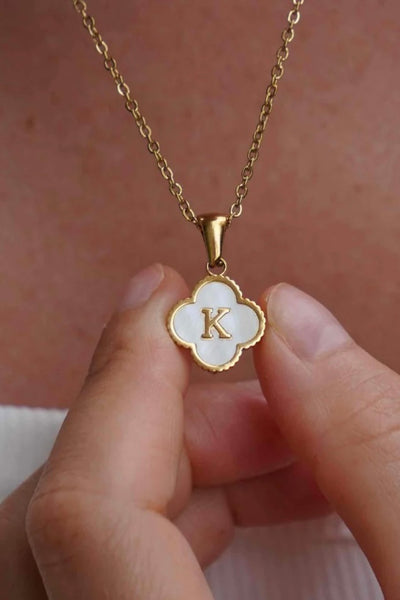 PERSONALISED CLOVER INITIAL NECKLACE