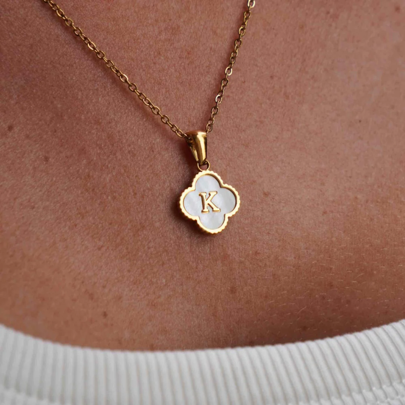 PERSONALISED CLOVER INITIAL NECKLACE