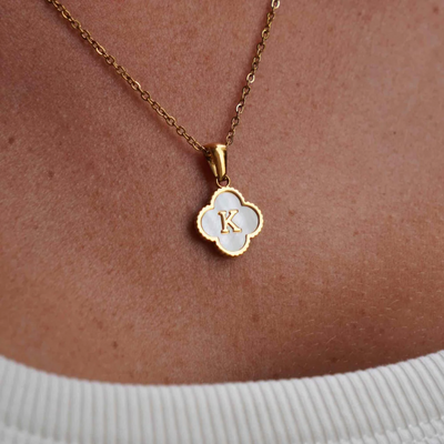PERSONALISED CLOVER INITIAL NECKLACE