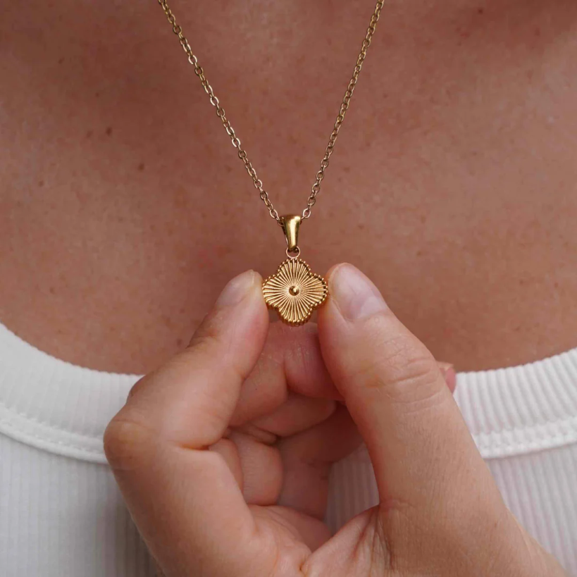 PERSONALISED CLOVER INITIAL NECKLACE