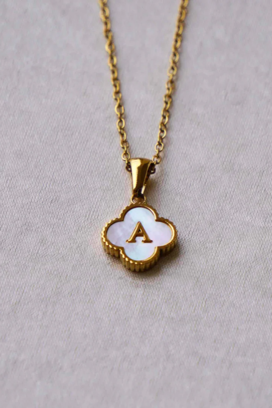PERSONALISED CLOVER INITIAL NECKLACE