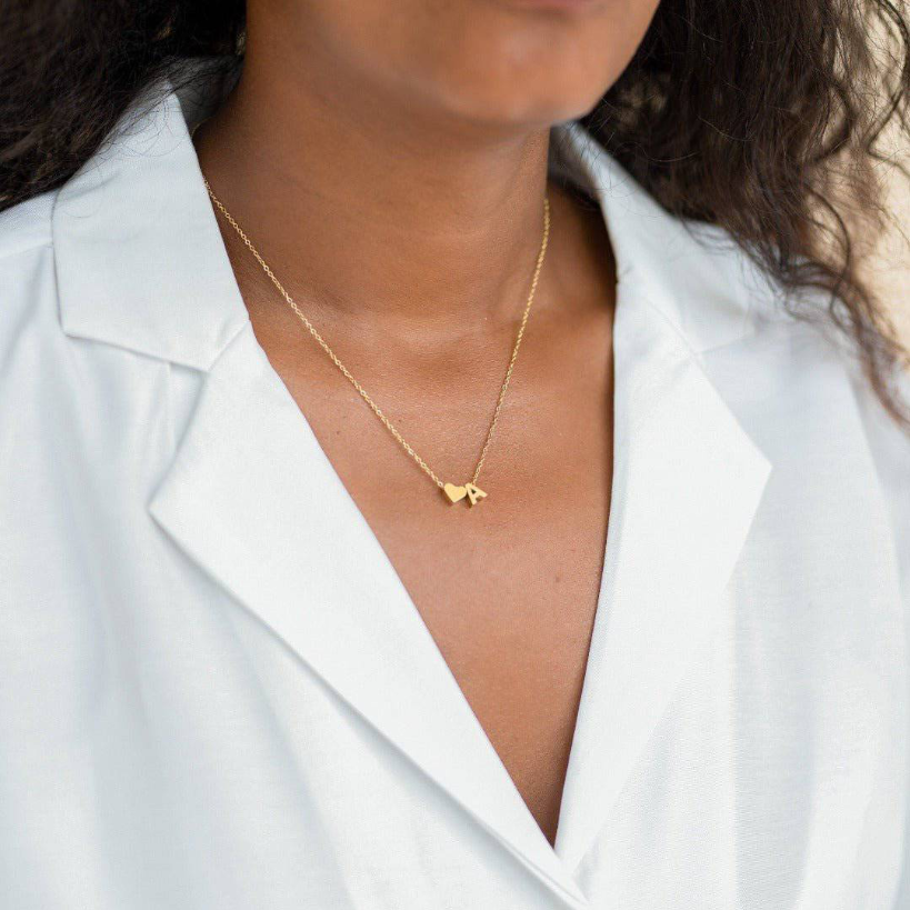 PERSONALISED SWEET HEART INITIAL NECKLACE