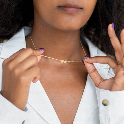 PERSONALISED SWEET HEART INITIAL NECKLACE