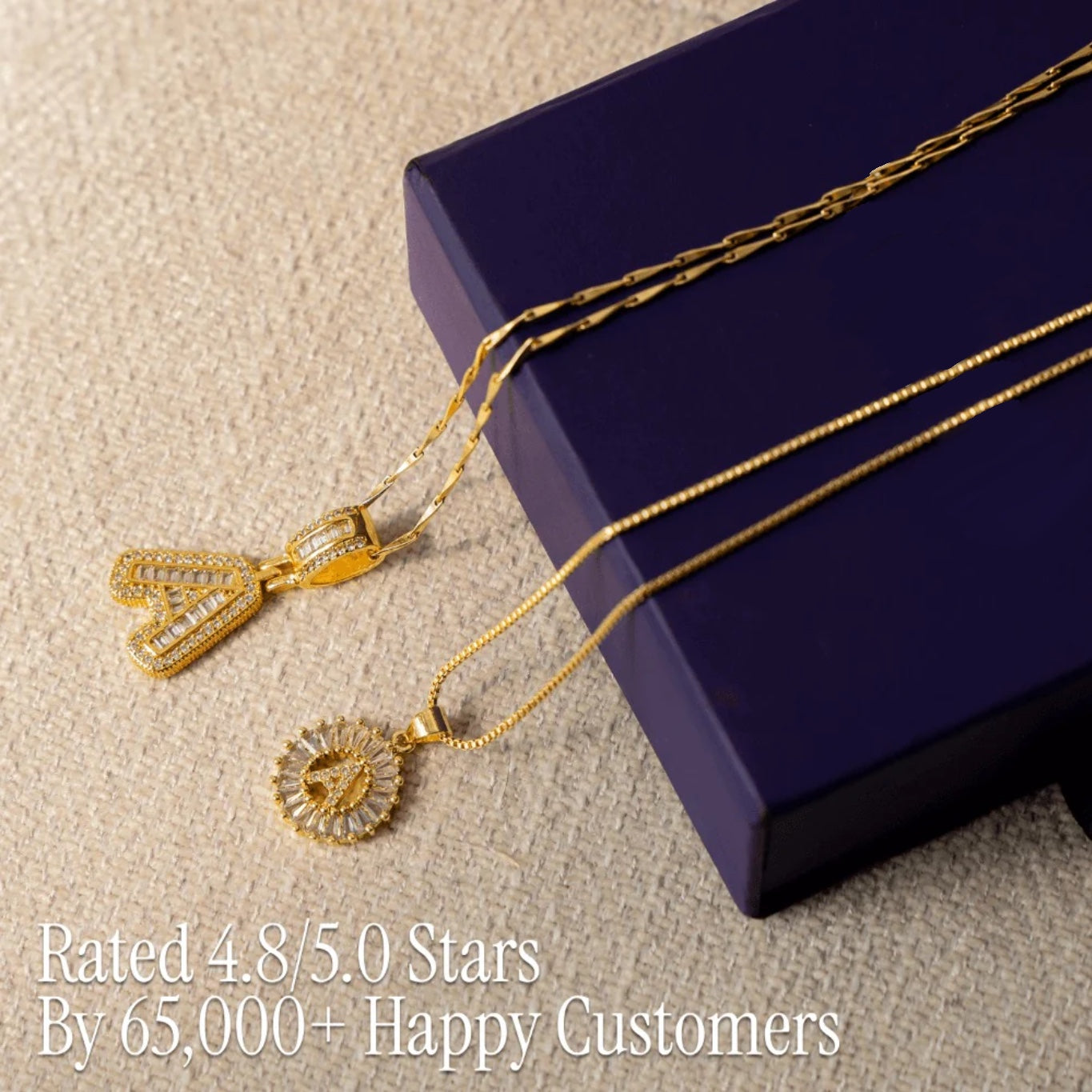 2pc 14k Diamond Letter Initial Necklaces