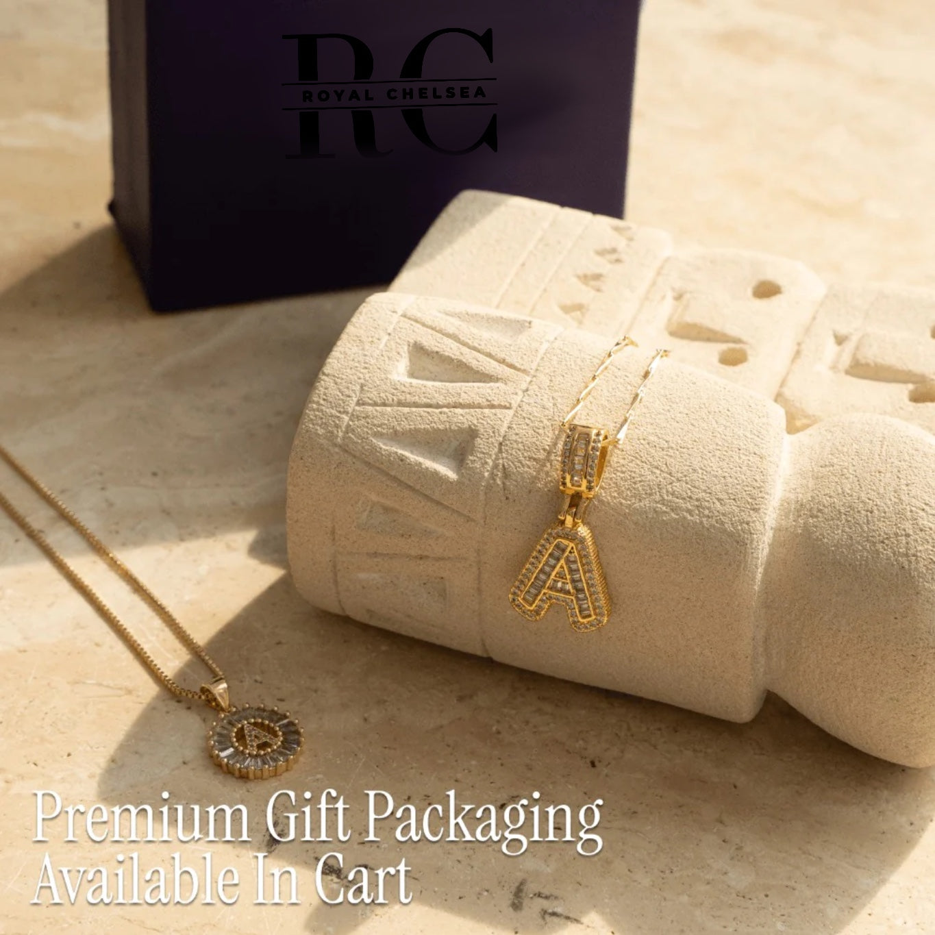 2pc 14k Diamond Letter Initial Necklaces