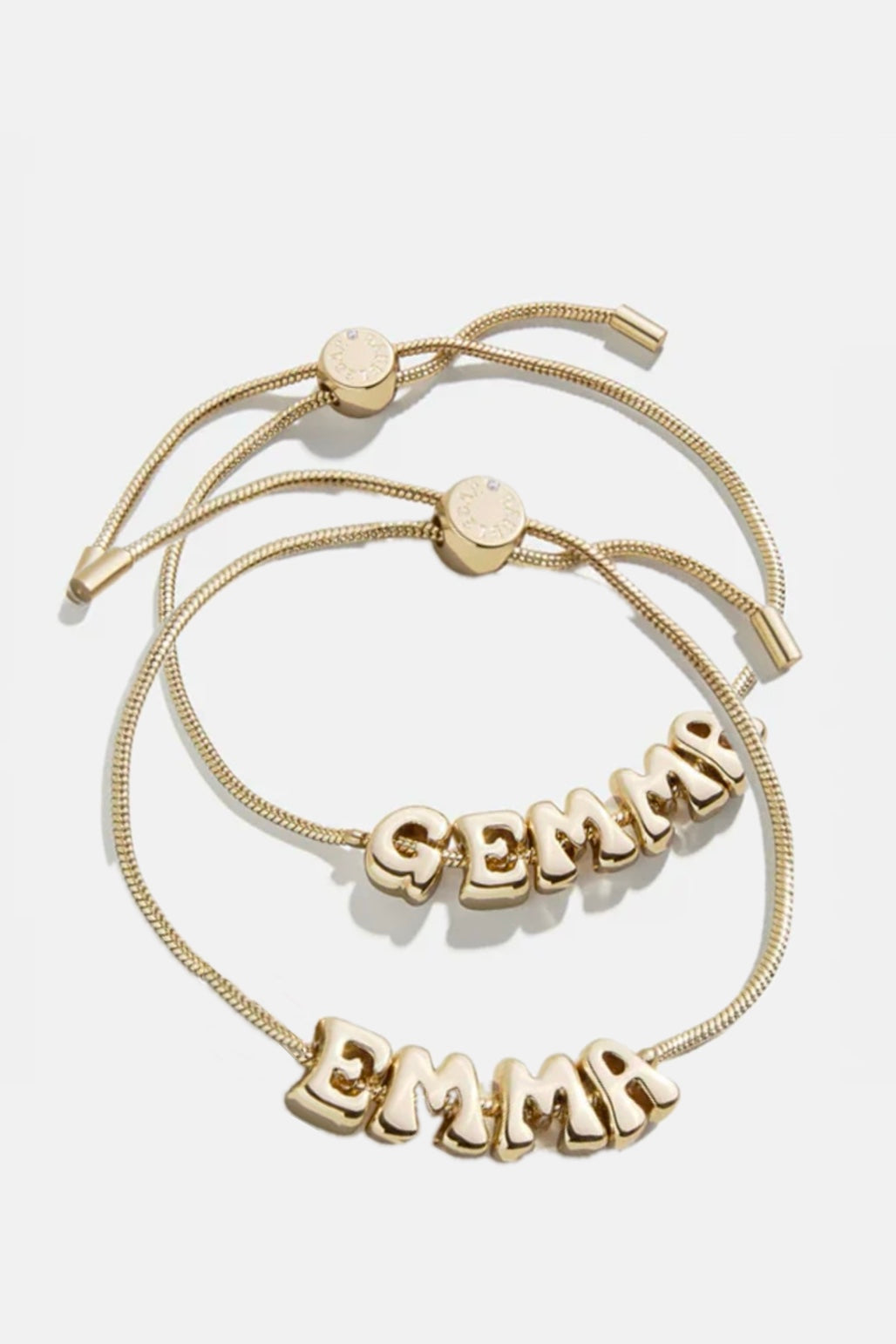 TWO BUBBLE LETTER BRACELETS