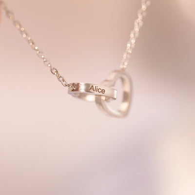 ENGRAVED DOUBLE HEART NECKLACE