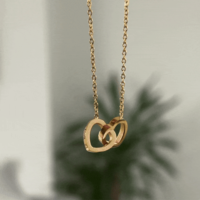 ENGRAVED DOUBLE HEART NECKLACE