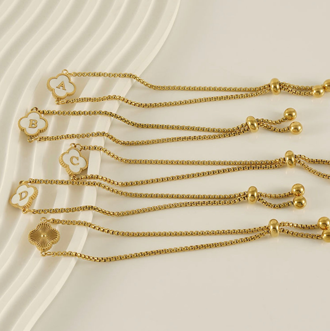 Clover Initial Bracelet