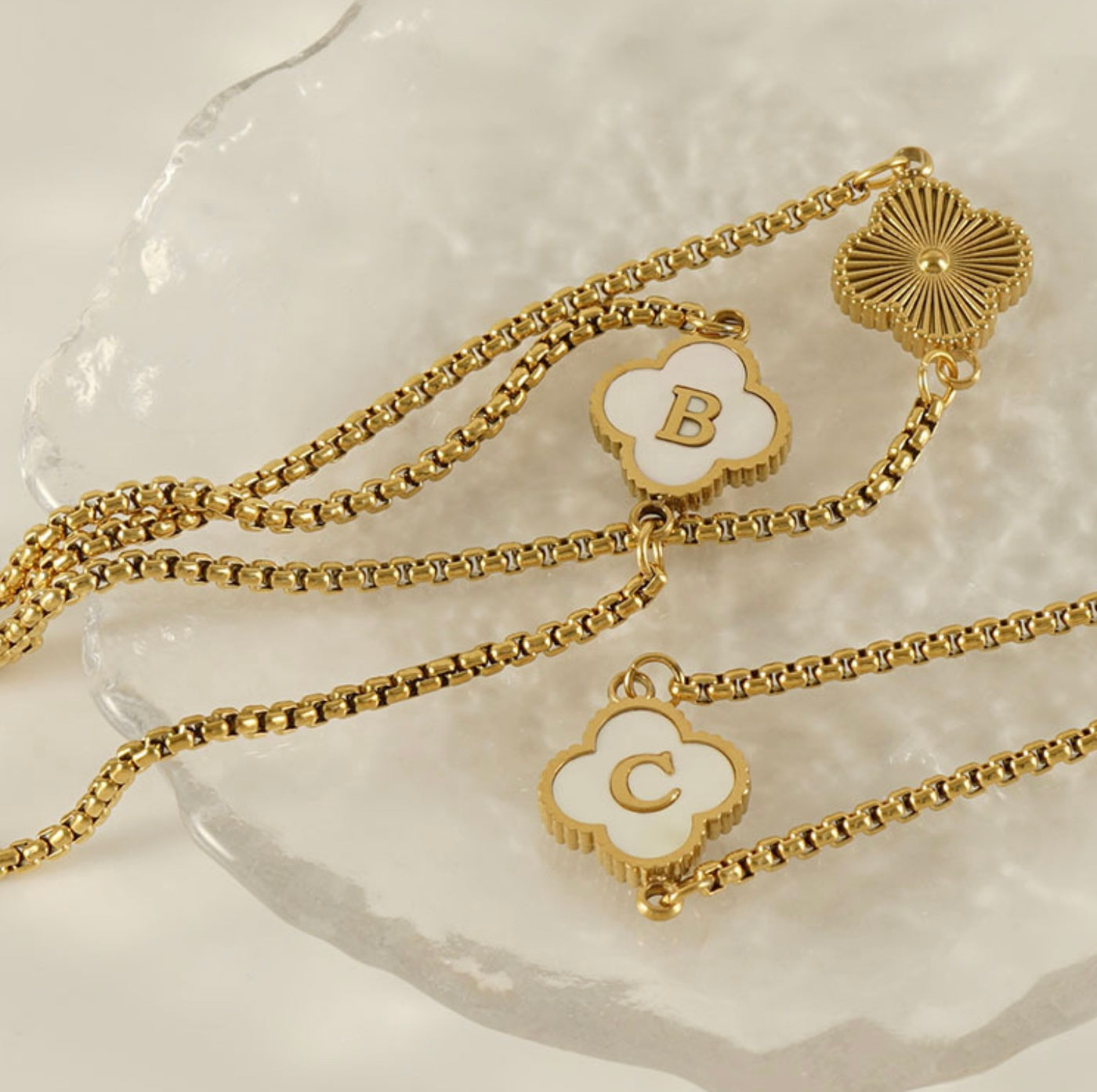 Clover Initial Bracelet