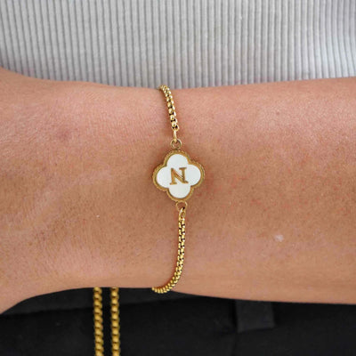 Clover Initial Bracelet