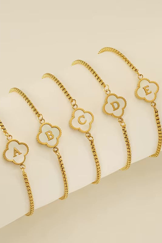 Clover Initial Bracelet
