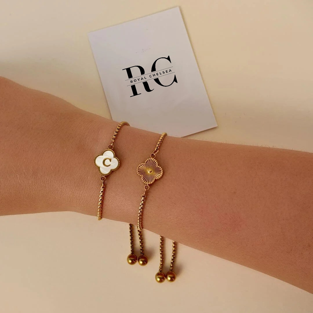 Clover Initial Bracelet