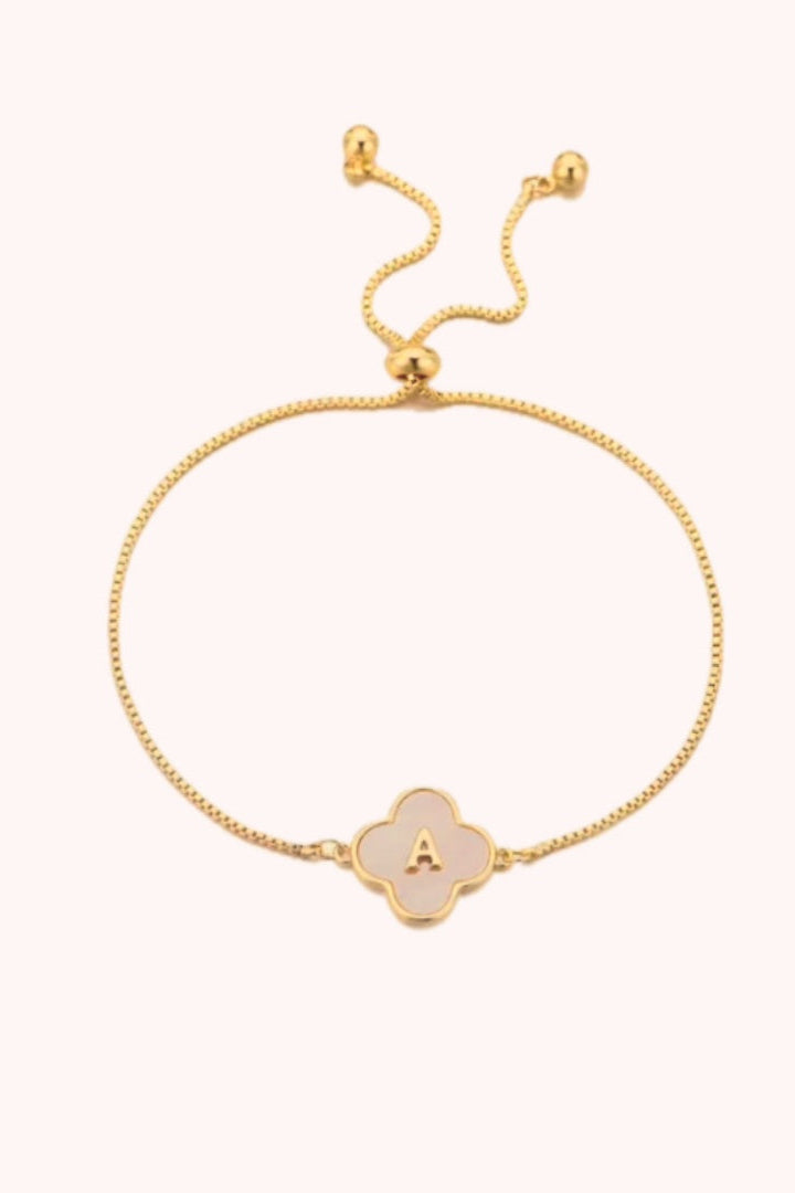 Clover Initial Bracelet
