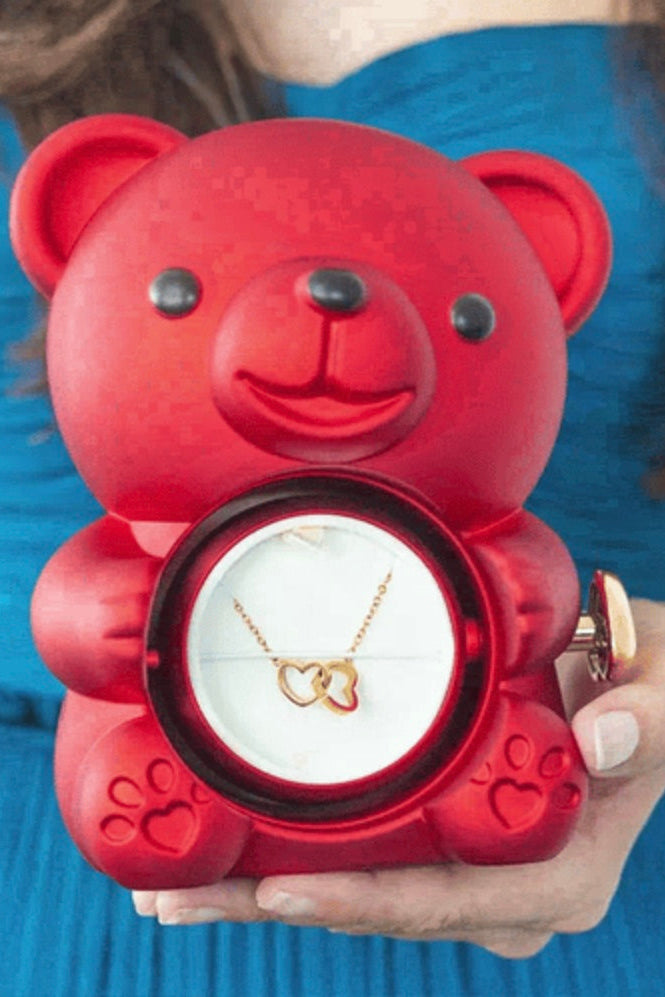 ETERNAL ROSE BEAR -W/ ENGRAVED NECKLACE
