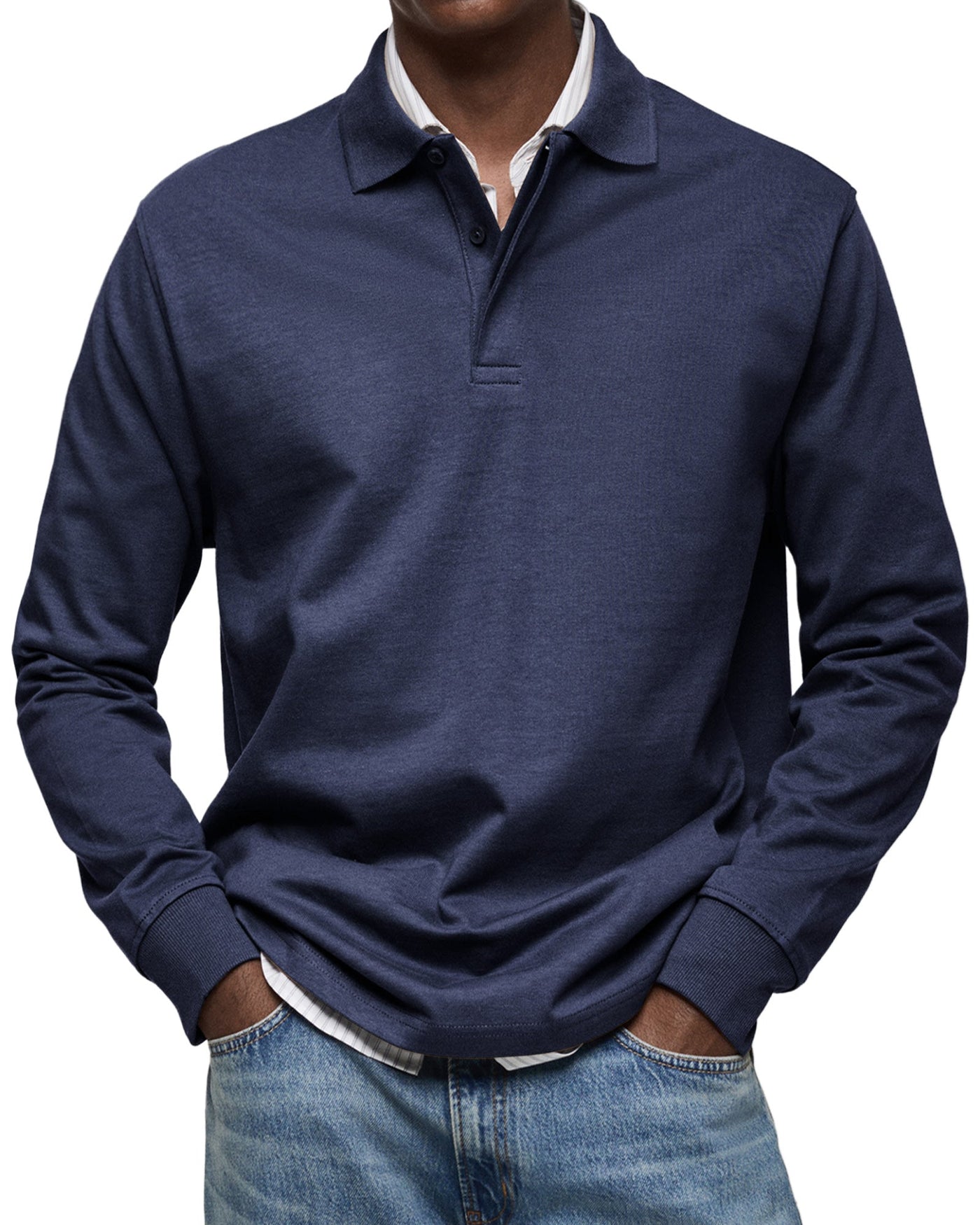 MARCONELLI | LUXURY LONG-SLEEVE POLO SHIRT