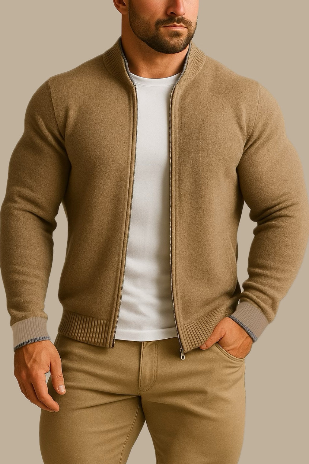 ALESSIO ZIP CARDIGAN