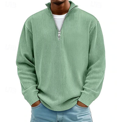 Calix | Trendy Ribbed Zip Sweater