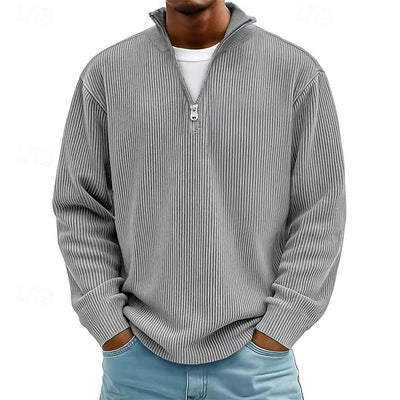 Calix | Trendy Ribbed Zip Sweater