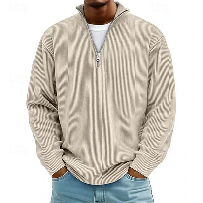 Calix | Trendy Ribbed Zip Sweater