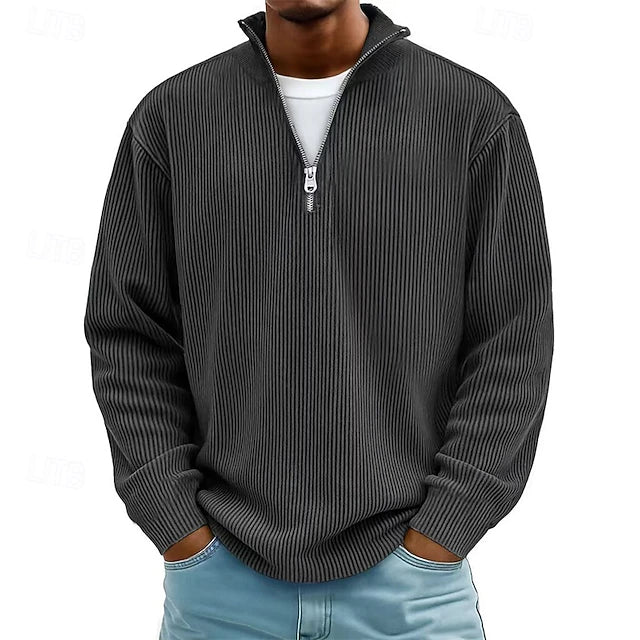 Calix | Trendy Ribbed Zip Sweater