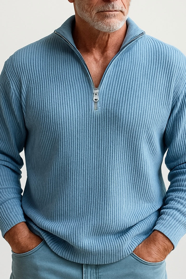 Calix | Trendy Ribbed Zip Sweater